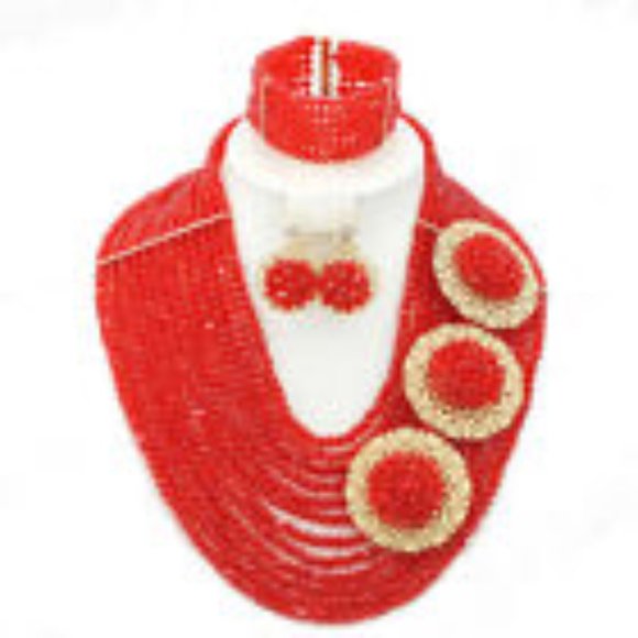 Handmade Glass Bead Piece Statement Set - Picture 9 of 9